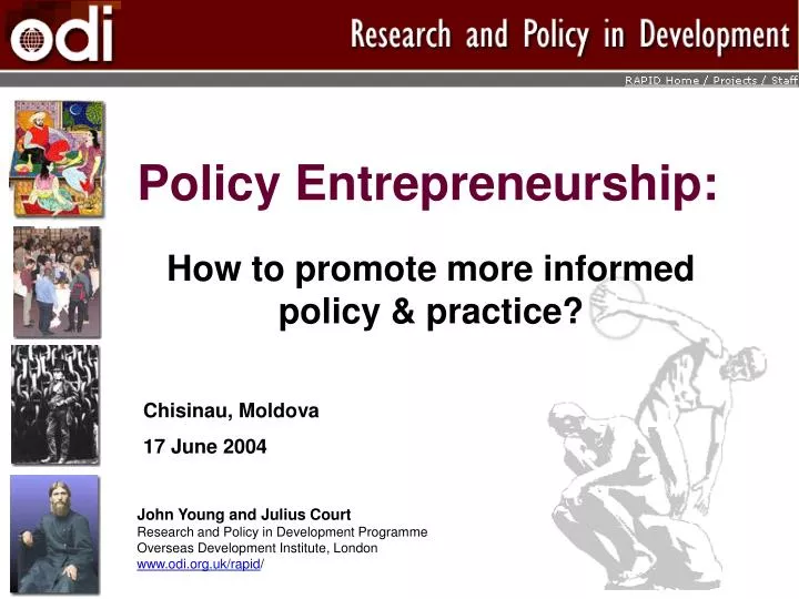 policy entrepreneurship how to promote more informed policy practice