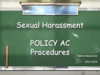 Sexual Harassment POLICY AC Procedures