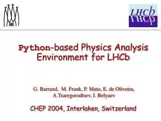 Python -based Physics Analysis Environment for LHCb