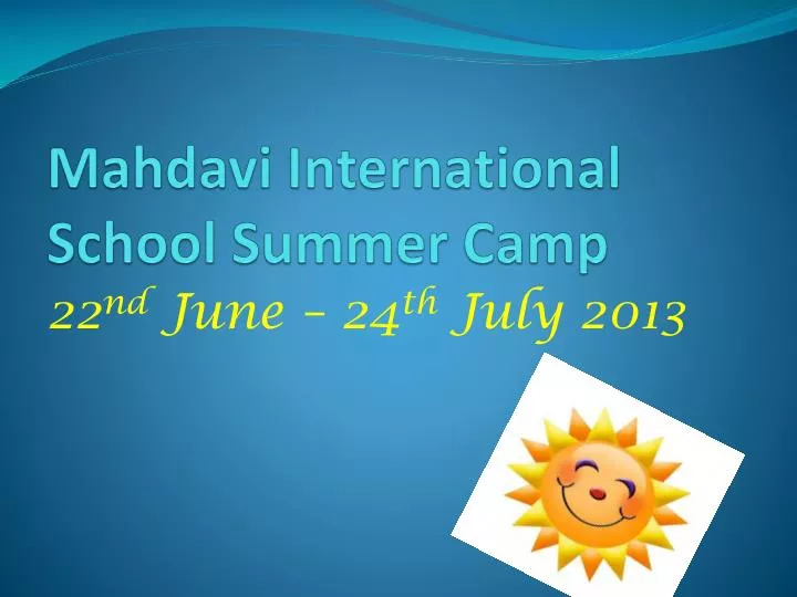 mahdavi international school summer camp