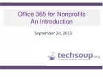 Office 365 for Nonprofits An Introduction - slide 1