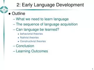 2: Early Language Development