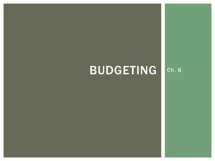 budgeting