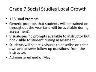 Grade 7 Social Studies Local Growth