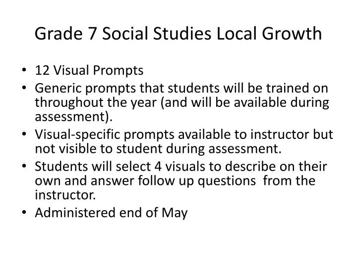 grade 7 social studies local growth