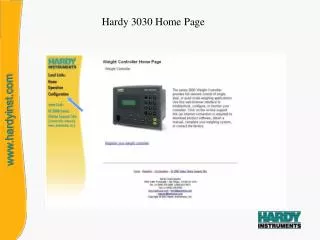 Hardy 3030 Home Page