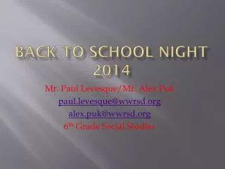 back to school night 2014