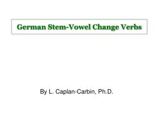 german stem vowel change verbs