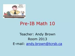 Pre-IB Math 10