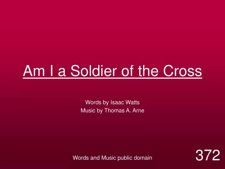 am i a soldier of the cross