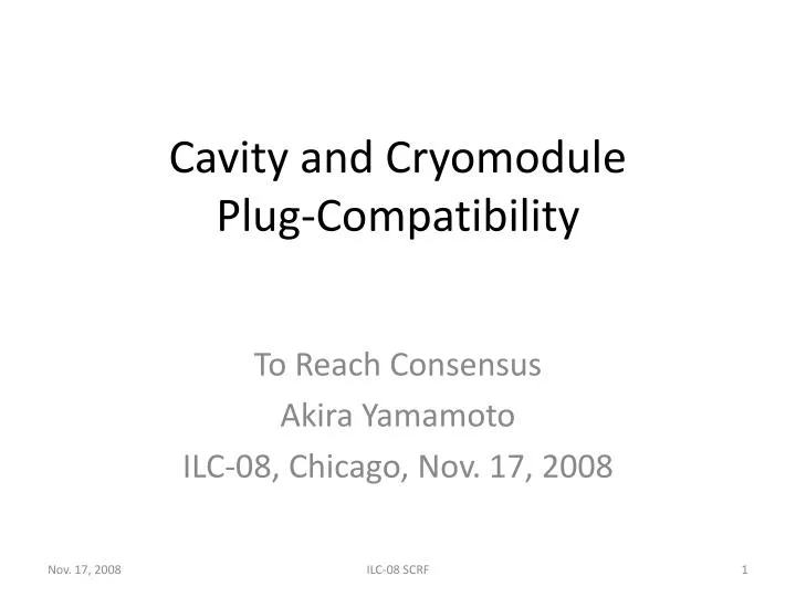 cavity and cryomodule plug compatibility