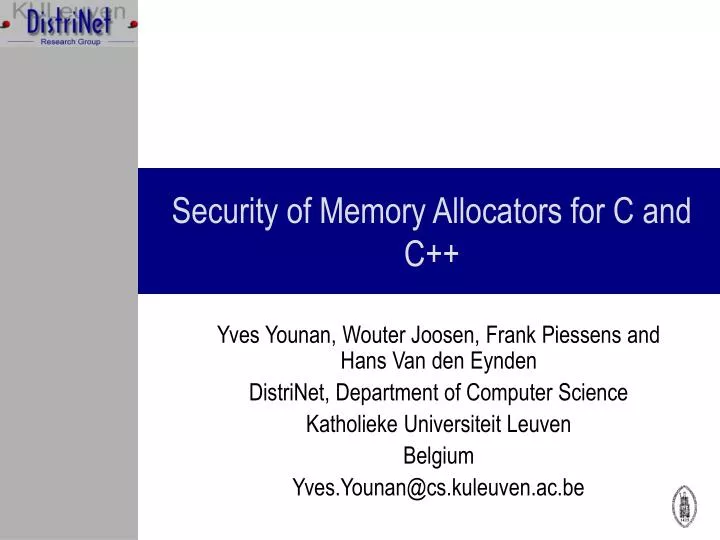 security of memory allocators for c and c