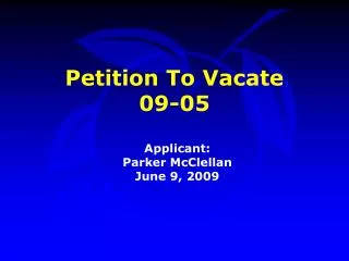 Petition To Vacate 09-05