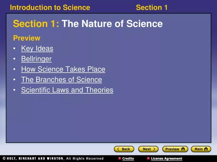 section 1 the nature of science