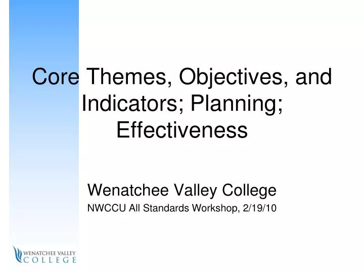 core themes objectives and indicators planning effectiveness