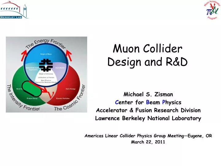 muon collider design and r d
