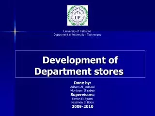Development of Department stores