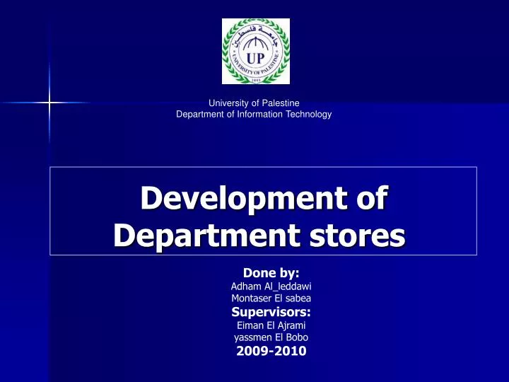 development of department stores