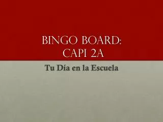 BINGO BOARD: CAPI 2A