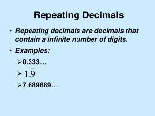 repeating decimals