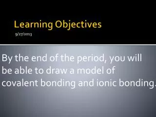 learning objectives