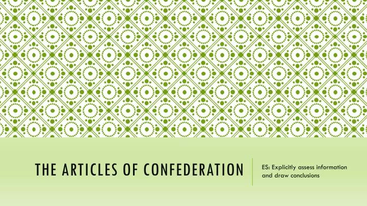 the articles of confederation