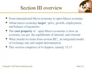 Section III overview