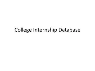 College Internship Database