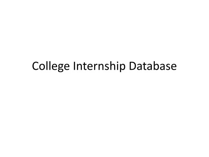 college internship database