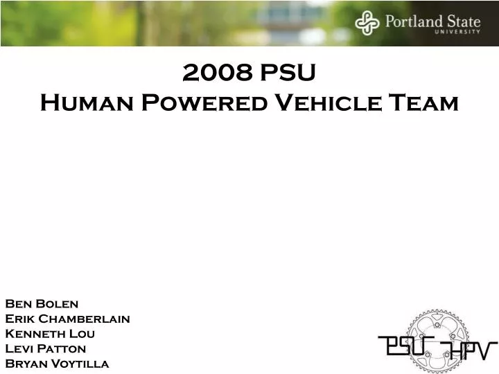 2008 psu human powered vehicle team