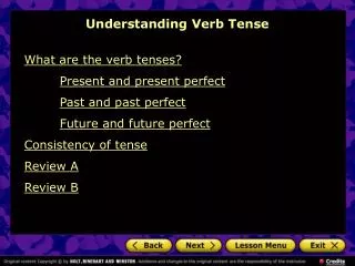 understanding verb tense