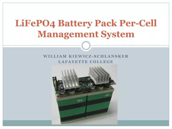 lifepo4 battery pack per cell management system