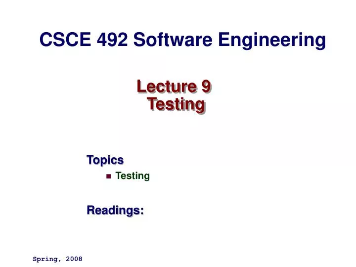 lecture 9 testing