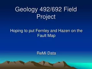 Geology 492/692 Field Project