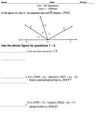 In the figure, and are opposite rays and bisects .