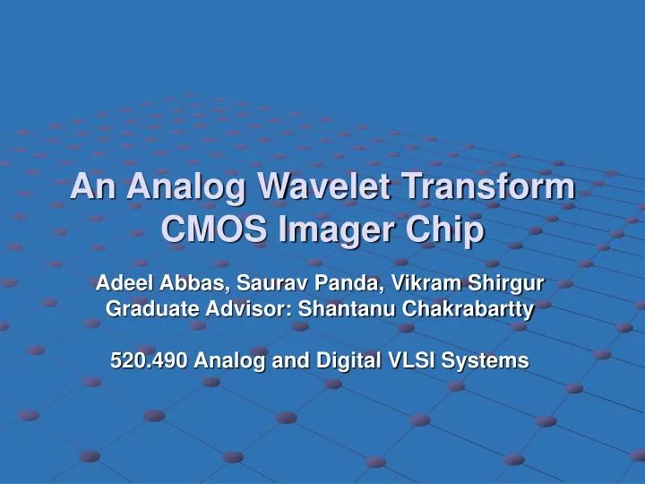 an analog wavelet transform cmos imager chip