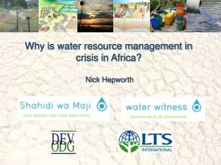 Why is water resource management in crisis in Africa?
