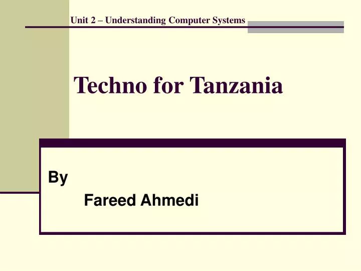 techno for tanzania