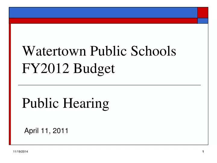watertown public schools fy2012 budget public hearing