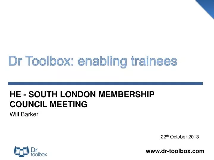 dr toolbox enabling trainees