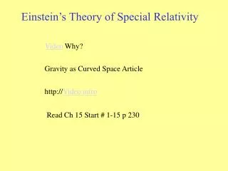 Gravity as Curved Space Article