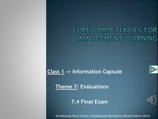 Core competencies for management learning