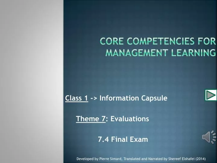 core competencies for management learning