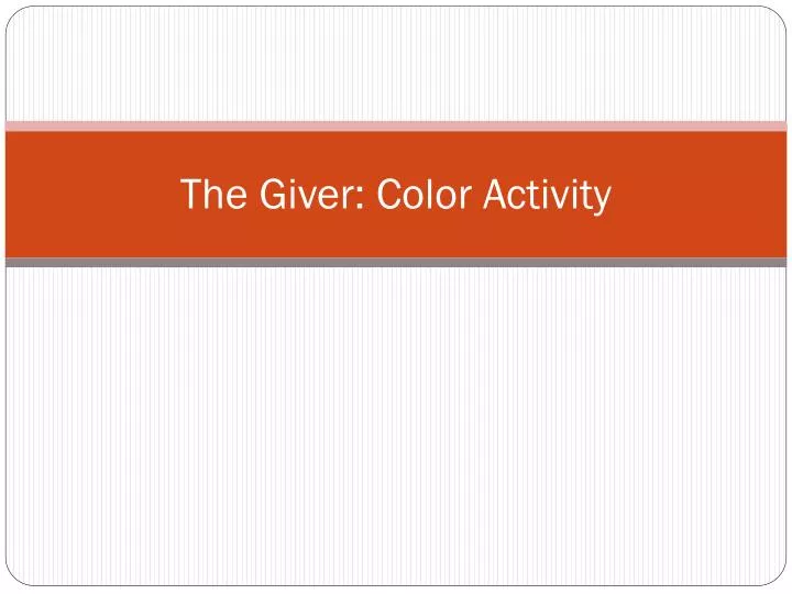 the giver color activity
