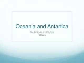 Oceania and Antartica