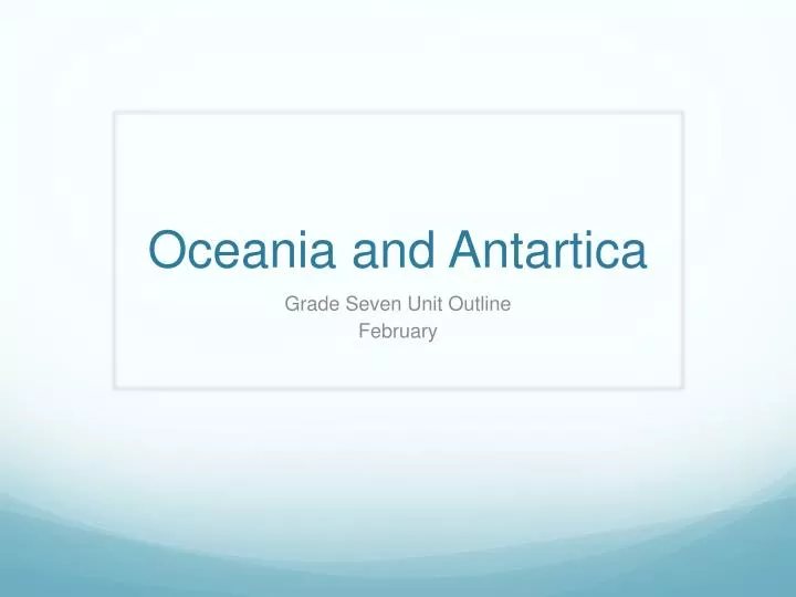 oceania and antartica