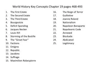 World History Key Concepts Chapter 19 pages 468-493