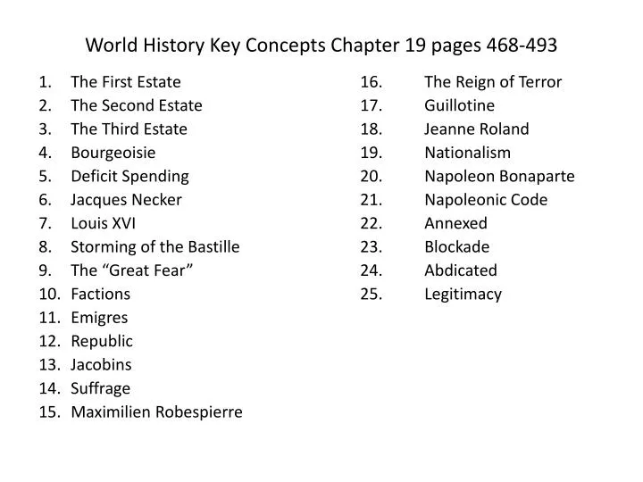 world history key concepts chapter 19 pages 468 493
