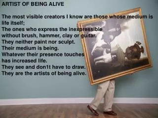 artist of being alive
