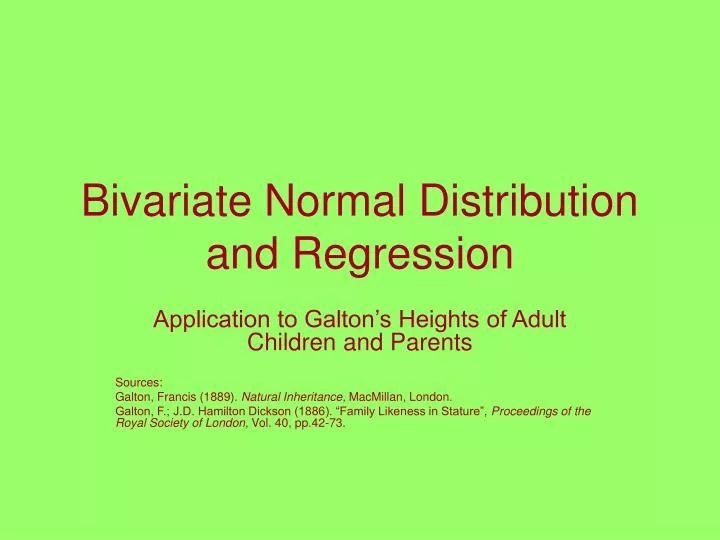 bivariate normal distribution and regression